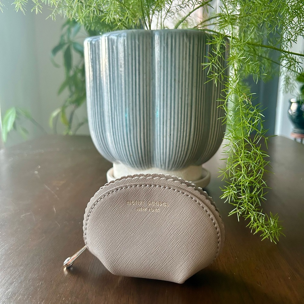 Henri Bendel Saffiano Scalloped Edge Coin Purse